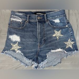 Express Ripped Jean Shorts